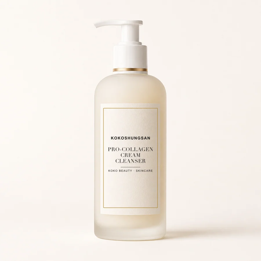 Kokoshungsan Pro-Collagen Cream Cleanser bottle with integrated label